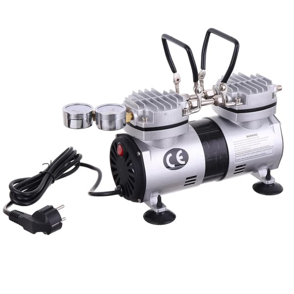 DUBBELKOLV VAKUUMTRYCKPUMP 230V FÖR KOMPRESSOR POWERFUL PRO