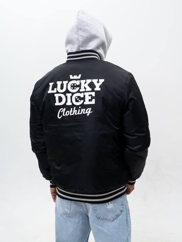 Herre sort Lucky Dice Small Dice collegejakke M