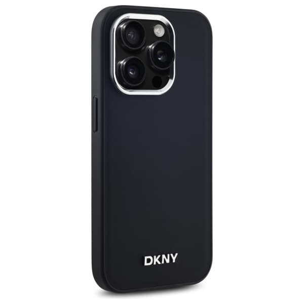 DKNY Plain Logo MagSafe -kotelo iPhone 14 Prolle, musta