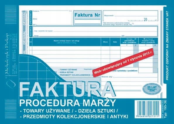 FAKTURA-PROC MARGIN-BRUGTE VARER A5 195-3E