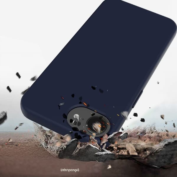 iPhone 17e / 16e cover, silikone MagSafe, mørkeblå