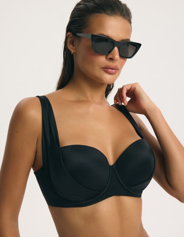 SANARY Esotiq Vatteret Bikinitop | Sort 90D