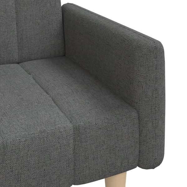 vidaXL 2-sits bäddsoffa, mörkgrå, klädd i tyg