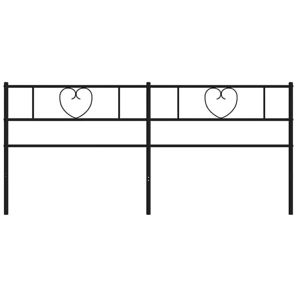 vidaXL metalsengegavl, sort, 180 cm