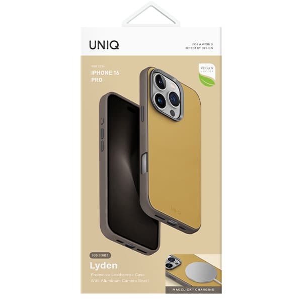 UNIQ Lyden DS-cover til iPhone 16 Pro, gul-grå