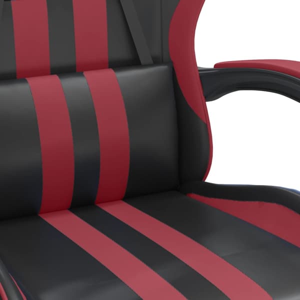 vidaXL gamingstol, sort og bordeaux, kunstlæder