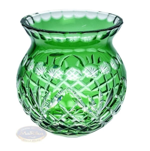 Smaragdikristalli ananasmaljakko 16 cm