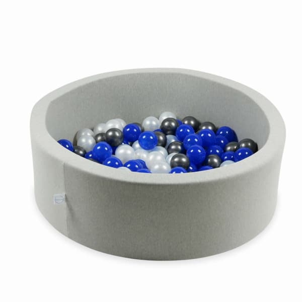 Legetøjskugler ø7cm 400 stk perle, metallisk grafit, blå