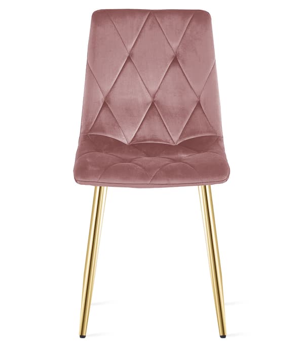 LIBRA stol - pink velour / guldben x 2