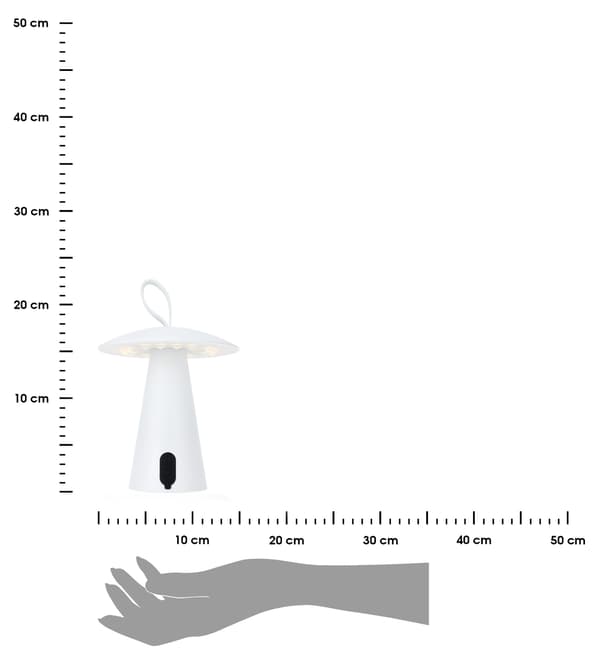 USB LED bordlampe hvid 17 cm
