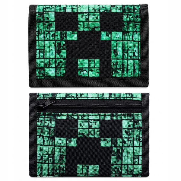 Minecraft barnplånbok med kardborreband, vikbart, rymligt material