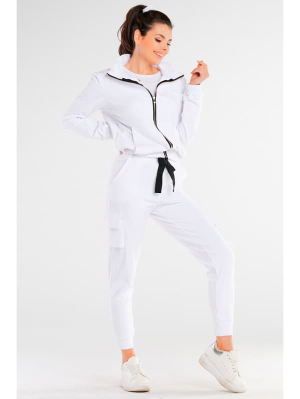 Cargo joggingbukser, hvide L/XL