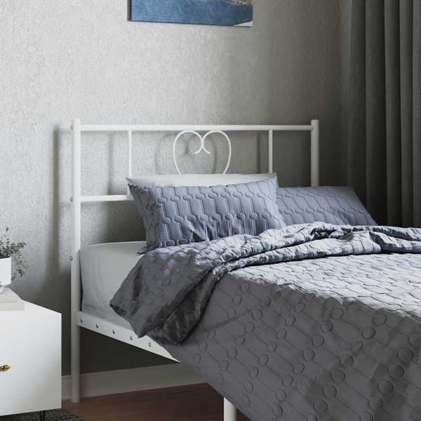 vidaXL metalsengegavl hvid 75 cm