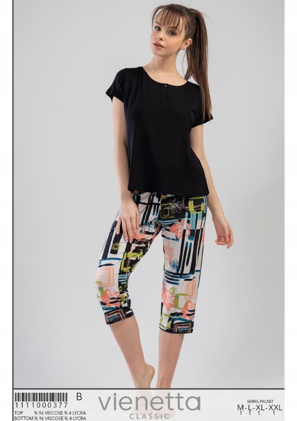 Vienetta Dame Pyjamas M 38 40 viskose kort