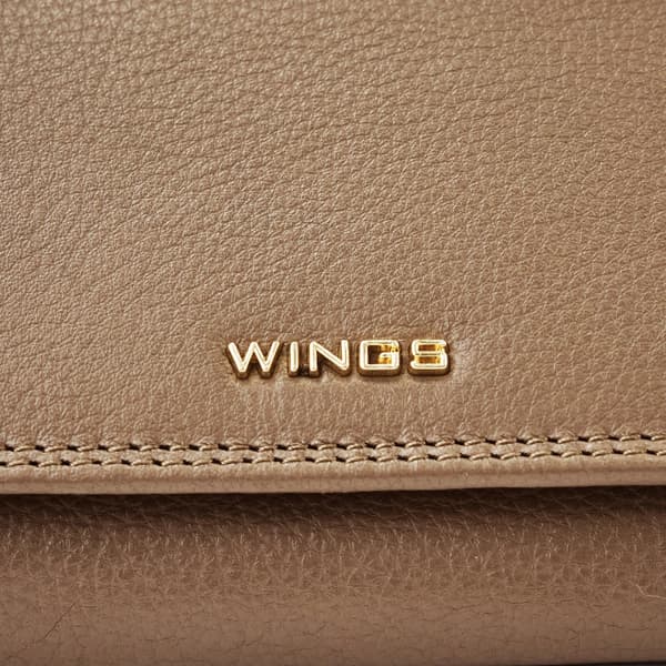 Wings damplånbok i läder med RFID-skydd beige