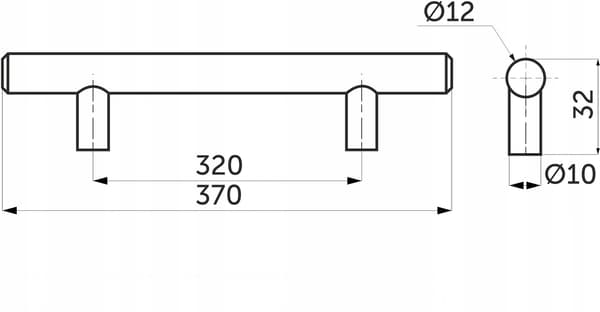 GEJÆRDER møbelgreb 320/370 SORT MAT loft