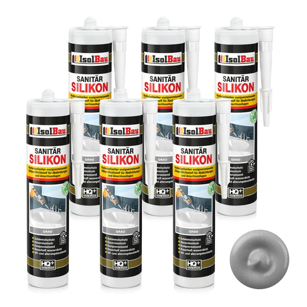 IsolBau Sanitär Silikon Grå Sanitär Silikon 6 x 300ml