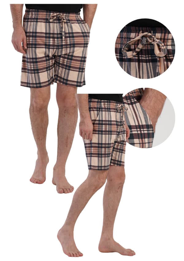 Vienetta herrbyxor L bomullsshorts med fickor för sovande
