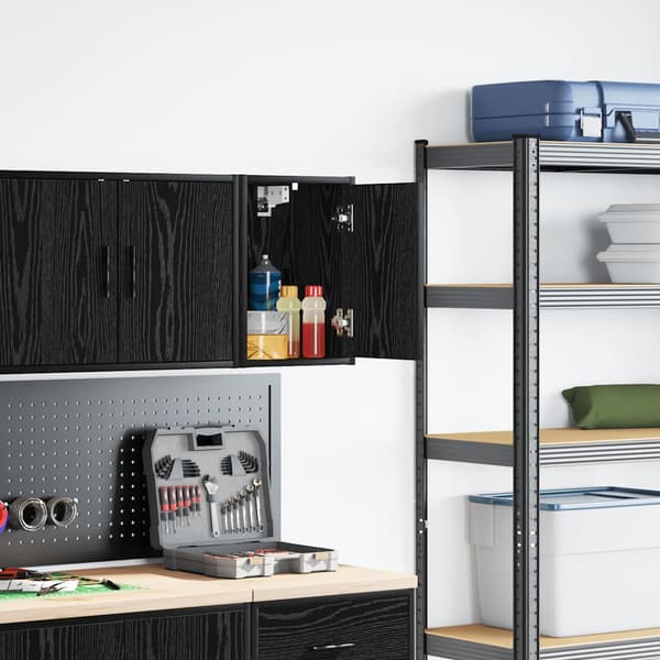 vidaXL garagevægskab sort limet træ