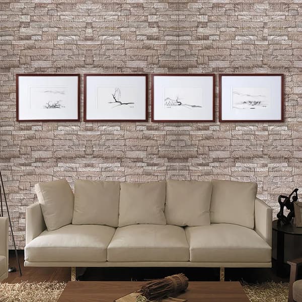Dekorativa 3D-väggpaneler 70x77cm Beige