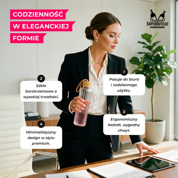 550 ml vattenflaska i räfflad glas (blå)