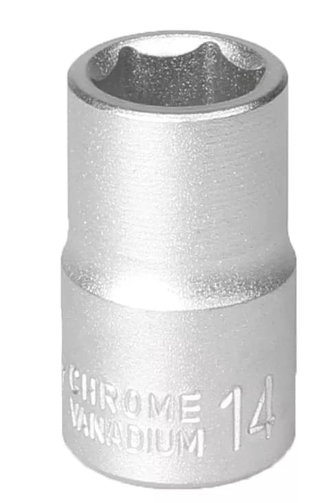 Topnøgle 1/2 tommer 6-vinkel 14 mm krom-vanadium stål CRV
