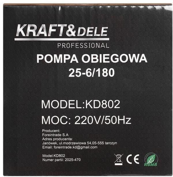 Cirkulationspump 25-6/180 KD802