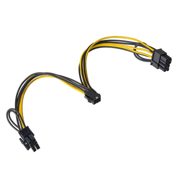 Akyga AK-CA-55 virtakaapeli PCI-E 6-pin - 2x PCI-E 6+2-pin, 15 cm