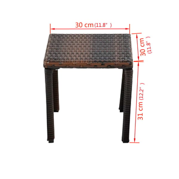 vidaXL Solstolar med bord, polyrotting, brun