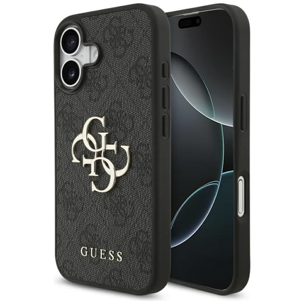 Guess 4G stort logo-cover til iPhone 17, sort