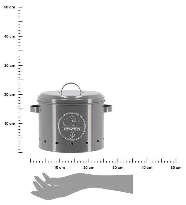 Vintage grå potatisbehållare 6 L
