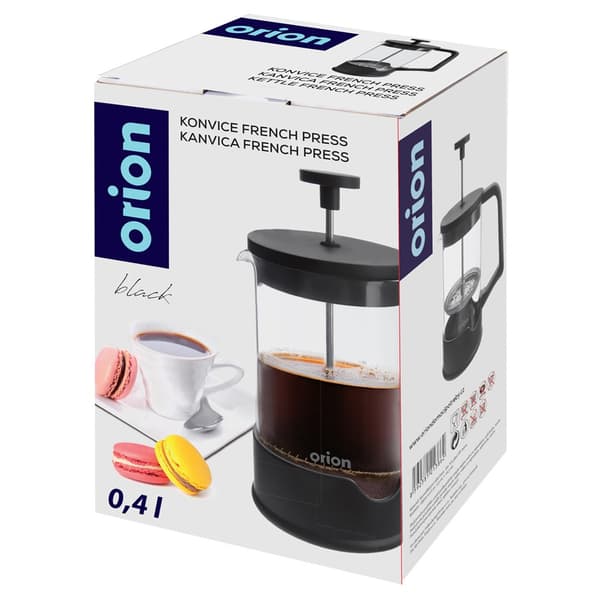 Stempelkande til kaffe og te sort glas 400 ml