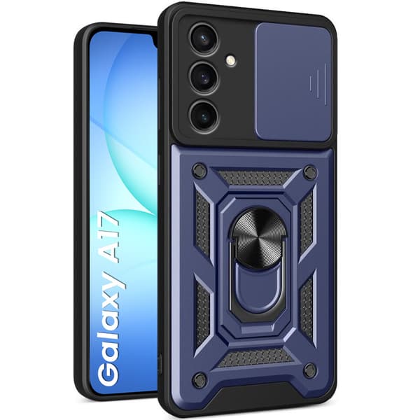 Pansret cover til Samsung Galaxy A17 5G, CamShield Slide, blå