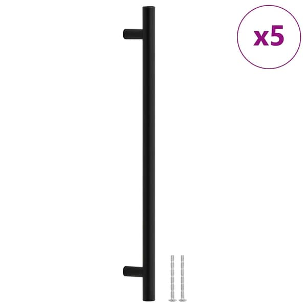 vidaXL skabsgreb, 5 stk., sort, 224 mm, rustfrit stål