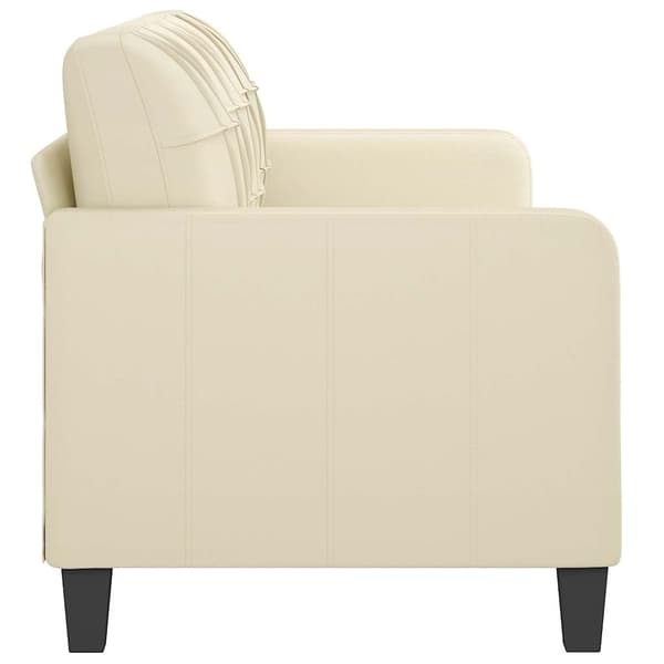 vidaXL 3-sitssoffa, krämfärgad, 180 cm, konstläder