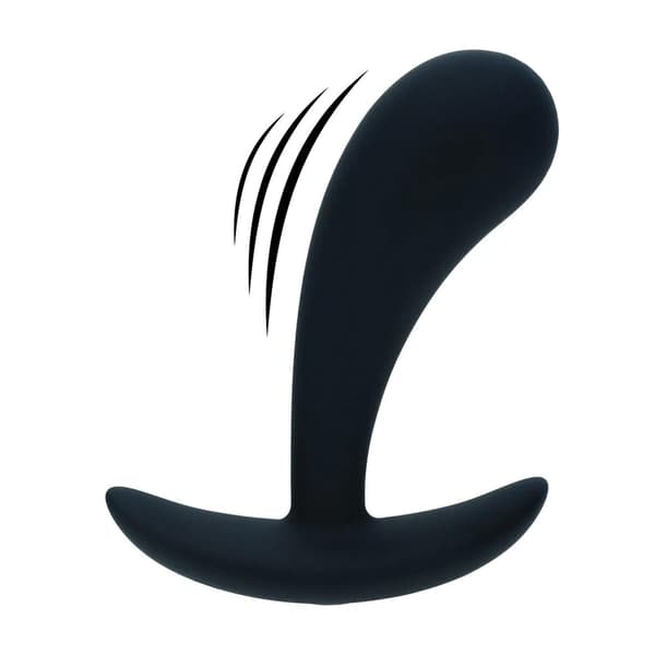 Vibrerende Silikone Prostata Stimulator Anal Plug - S - Sort