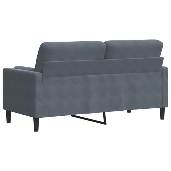 vidaXL 2-sitssoffa med kuddar, mörkgrå, 140 cm, sammet