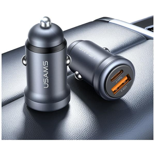 USAMS CC322 30W Biloplader 1xUSB-A 1xUSB-C Tarnish