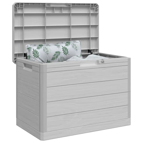 vidaXL Trädgårdskuddlåda grå 77,5x44,5x53 cm PP