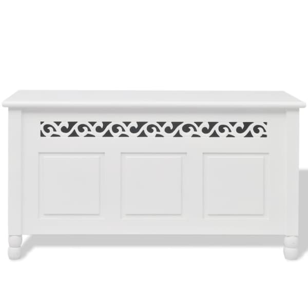 vidaXL Bänk i barockstil vit MDF