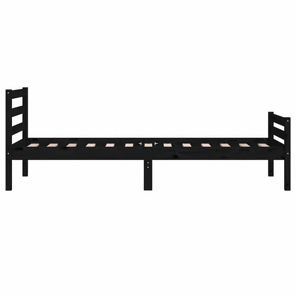 vidaXL sengestel sort massivt træ 100 x 200 cm