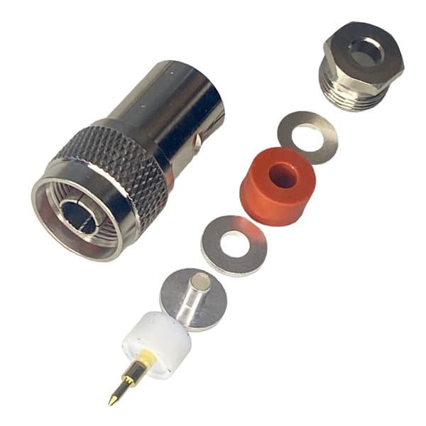 N-stik til RG58-kabel, skruet