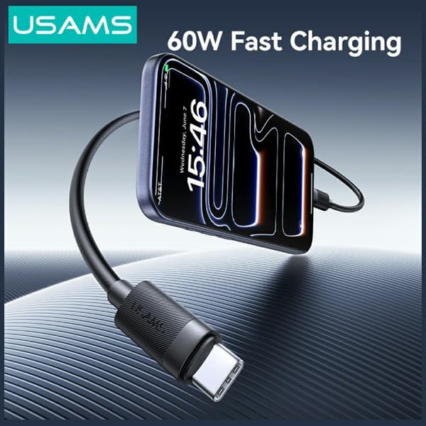 USAMS U94 60W USB-C til USB-C kabel 1m sort