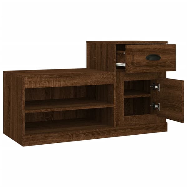 vidaXL skoskab brunt egetræ 100x42x60 cm
