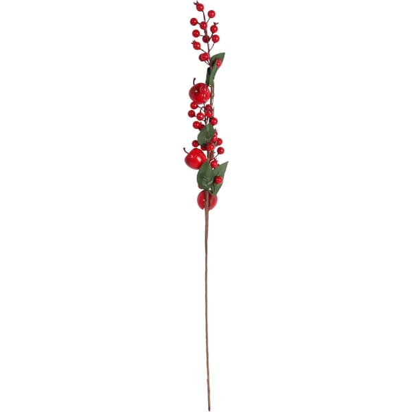 ASKEGREN MED ÆBLER OG BLADE 72 CM rød