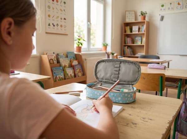 Astra Kapybara skolpennfodral för flickor, enfackficka