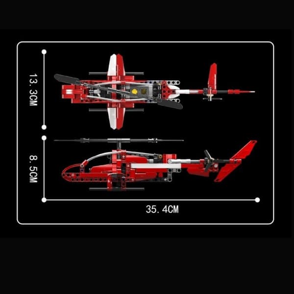 Sparrow Helikopter - Mold King 266 stk. Technic Klodser