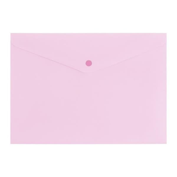 A4-mappe med trykknaplukning, pastelrosa