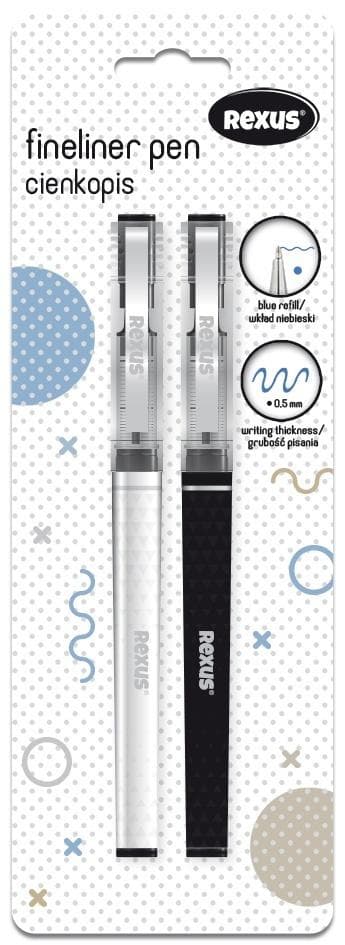 Fineliners med blå refill 2 stk.