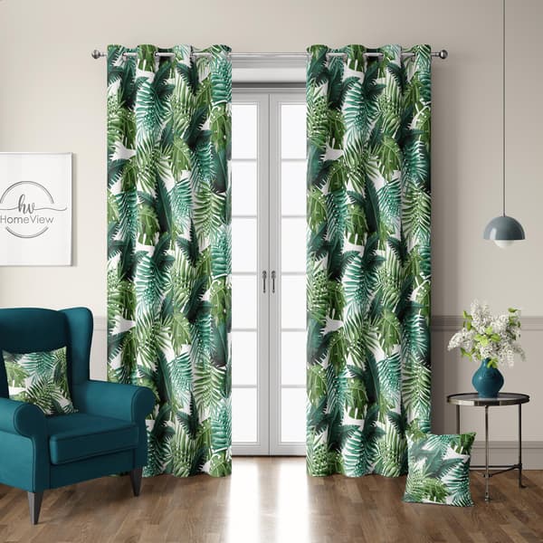 Gardin med snørehuller print 002